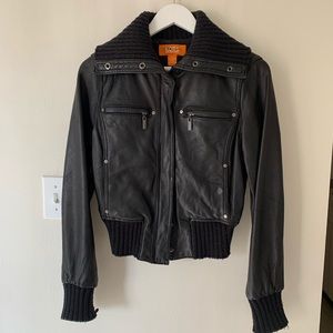 Kors Leather Bomber Jacket